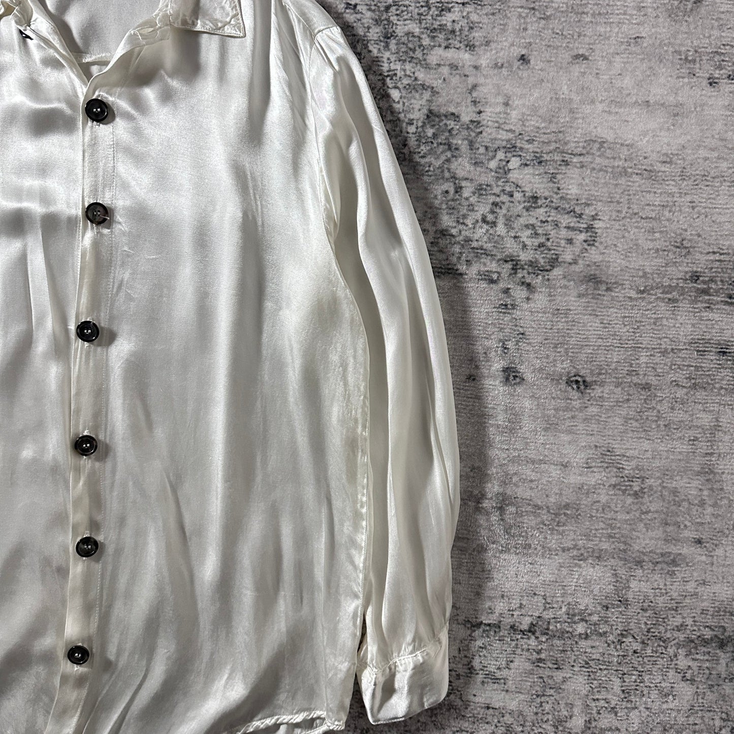 CP SHADES Rayon Long Sleeve Shirt Jacket – M – Ivory – Solid
