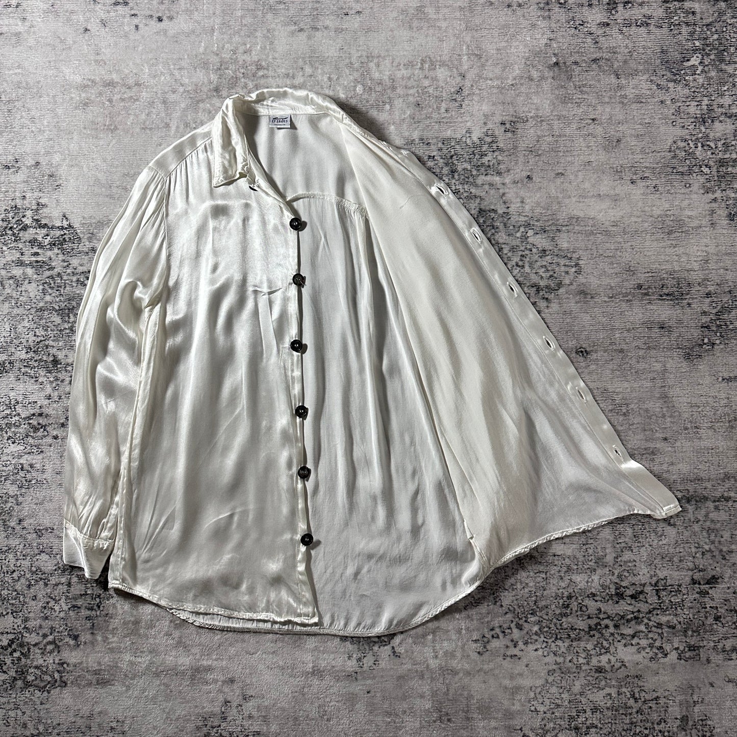 CP SHADES Rayon Long Sleeve Shirt Jacket – M – Ivory – Solid