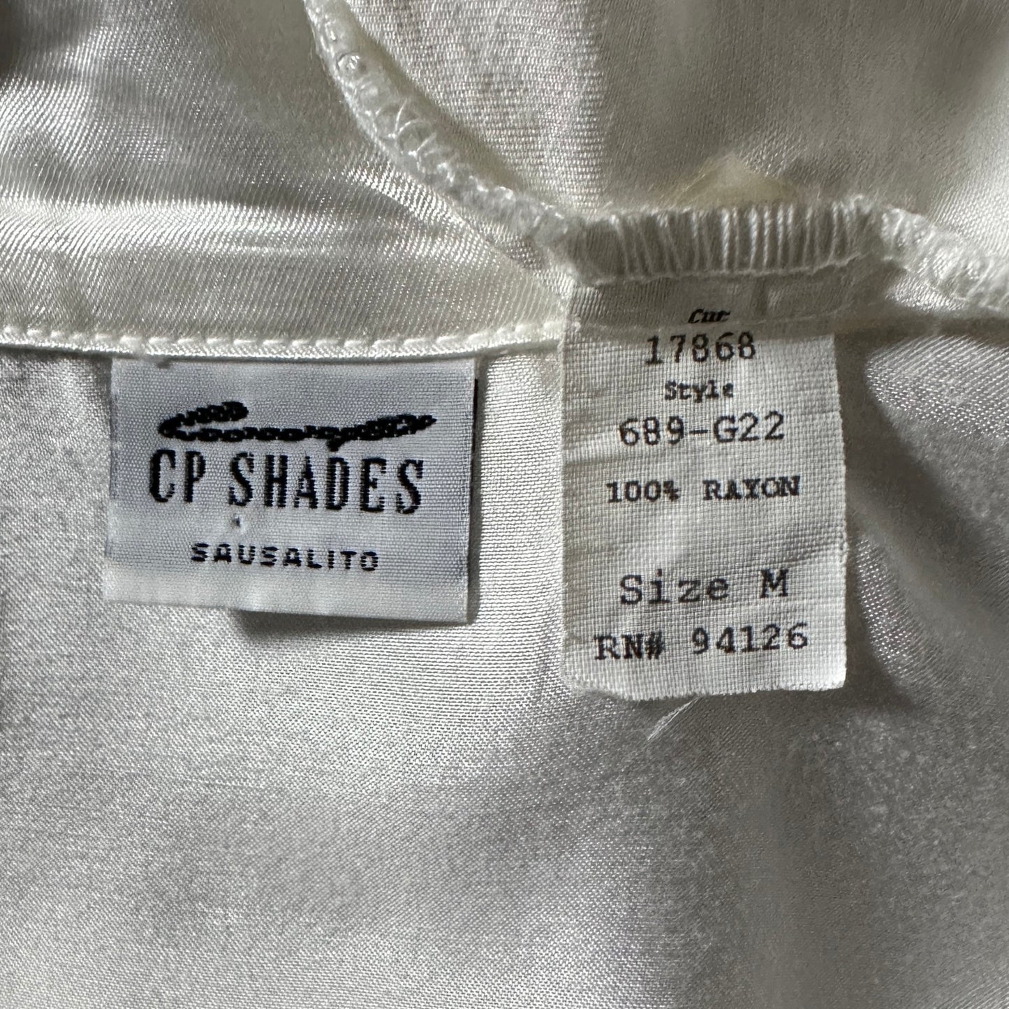 CP SHADES Rayon Long Sleeve Shirt Jacket – M – Ivory – Solid