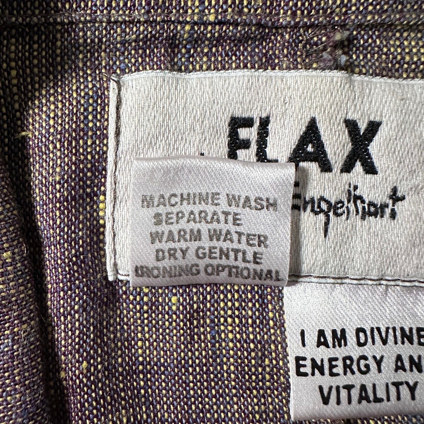 FLAX 100% Linen Heathered Purple Zip Jacket – M