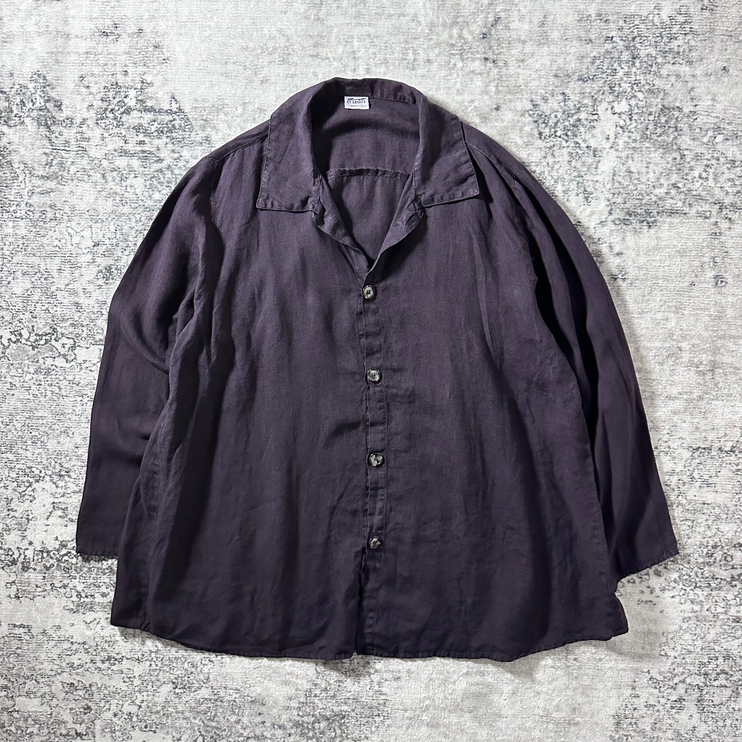 CP SHADES 100% Linen Dark Purple Shirt – M