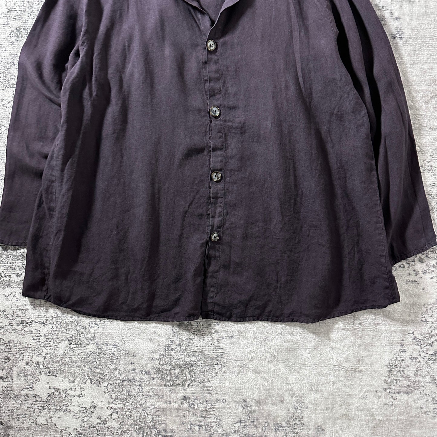 CP SHADES 100% Linen Dark Purple Shirt – M