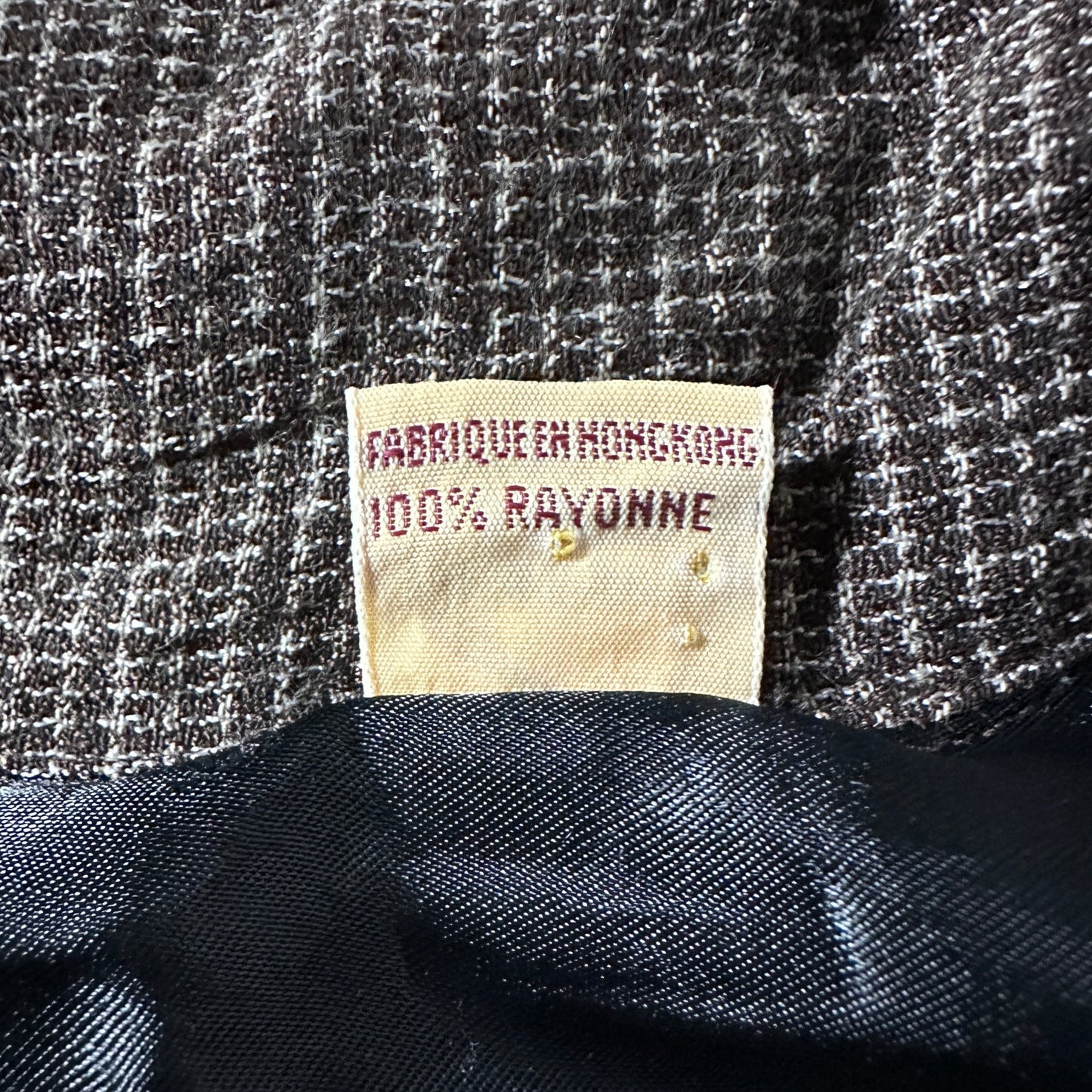 Vintage Besco Rayon Brown Micro Check Flap Pocket Shirt – M