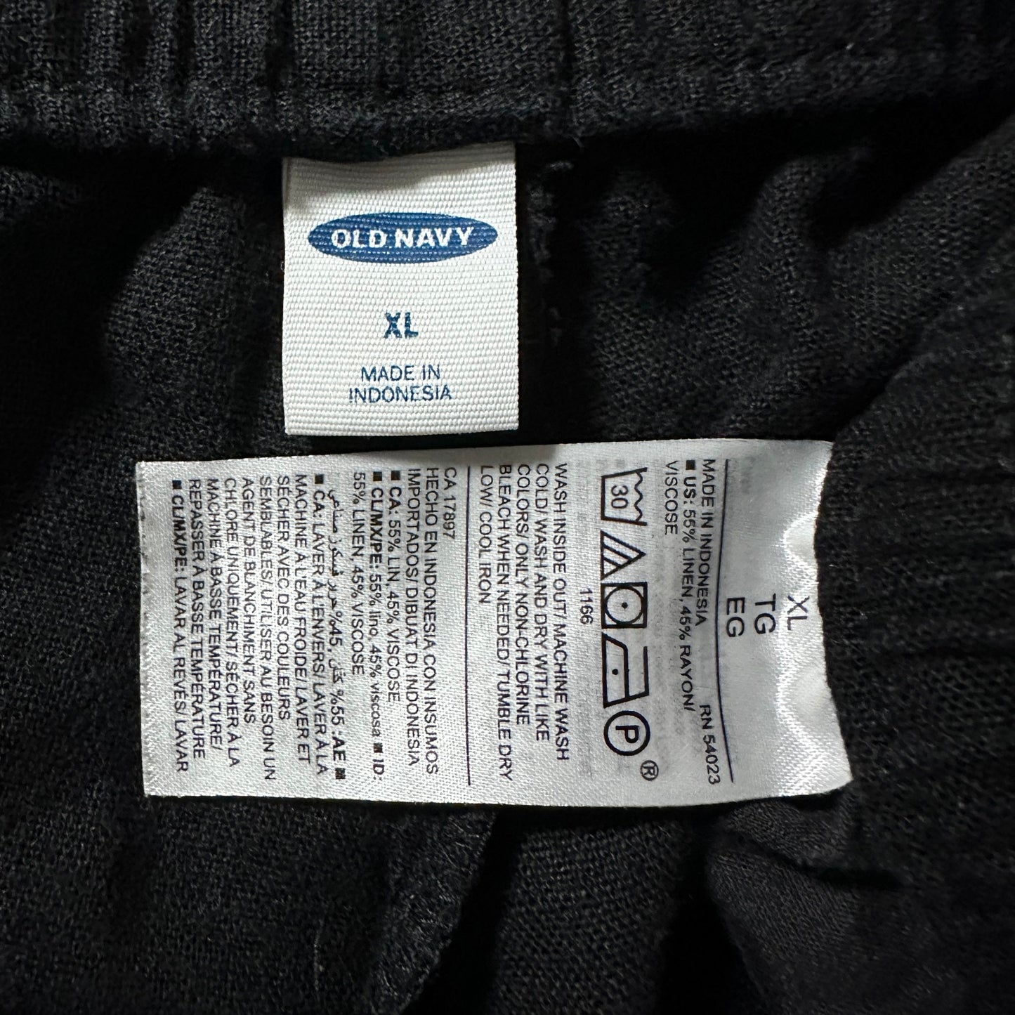 Old Navy Linen Viscose Wide Easy Pants – XL Black