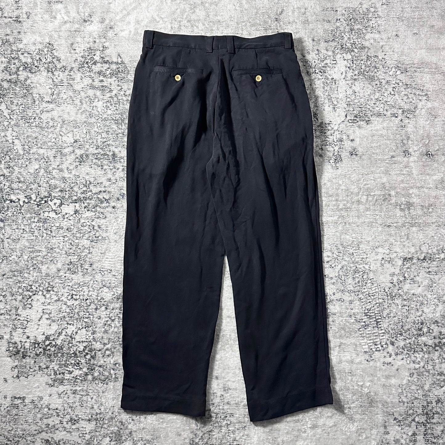 100% Silk Relax Trousers Black 35x30