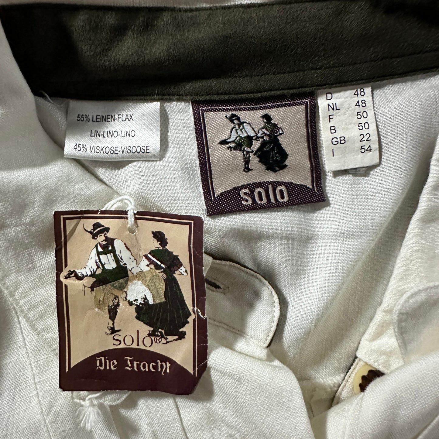 Linen Viscose White Pleated Blouse – EU 48　‐　SOLO