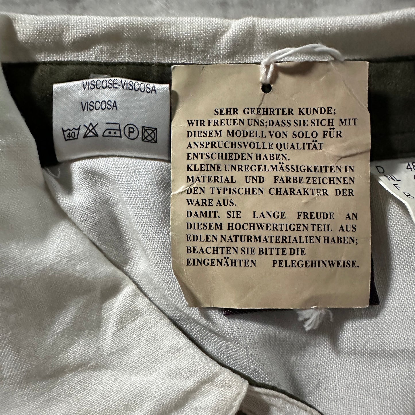 Linen Viscose White Pleated Blouse – EU 48　‐　SOLO