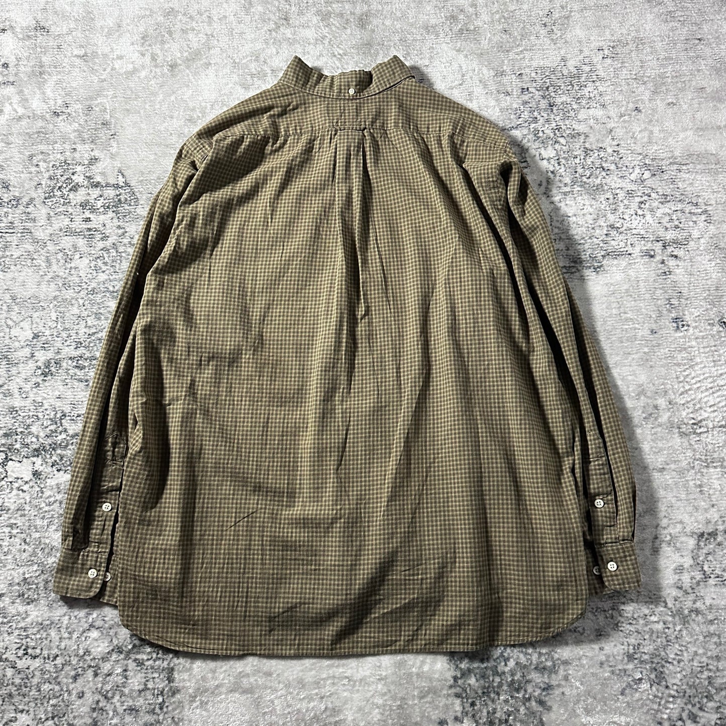 Ralph Lauren Olive Micro Check Long Sleeve Shirt – 17/XL