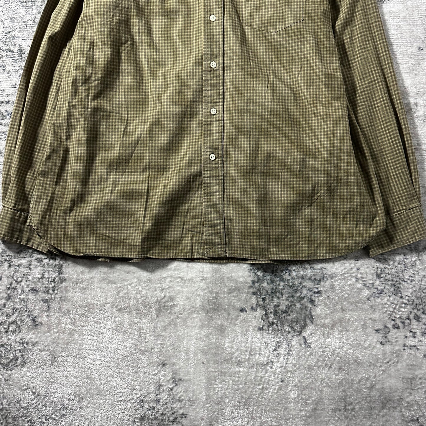 Ralph Lauren Olive Micro Check Long Sleeve Shirt – 17/XL