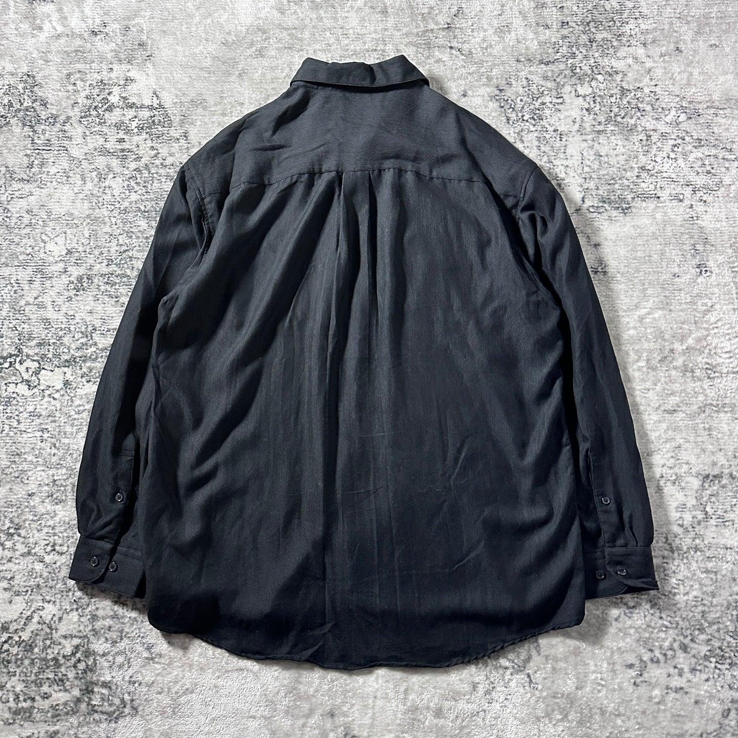 Perry Ellis Black Two-Pocket Long Sleeve Shirt – L - Rayon