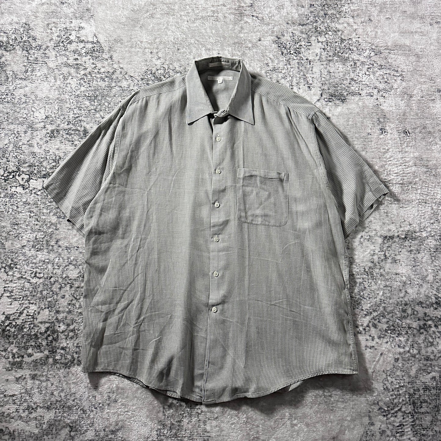 Perry Ellis Micro Check Short Sleeve Shirt – XL