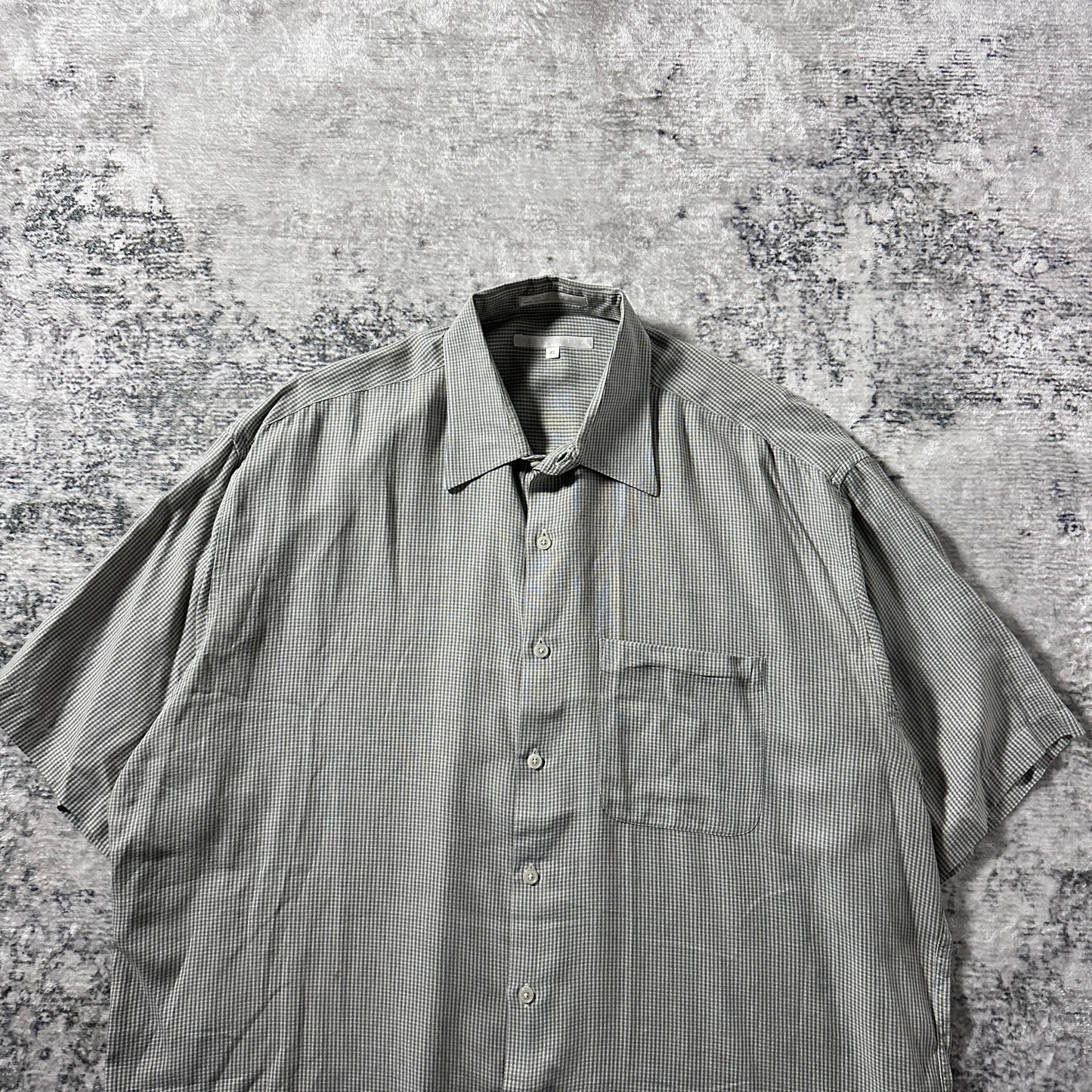 Perry Ellis Micro Check Short Sleeve Shirt – XL