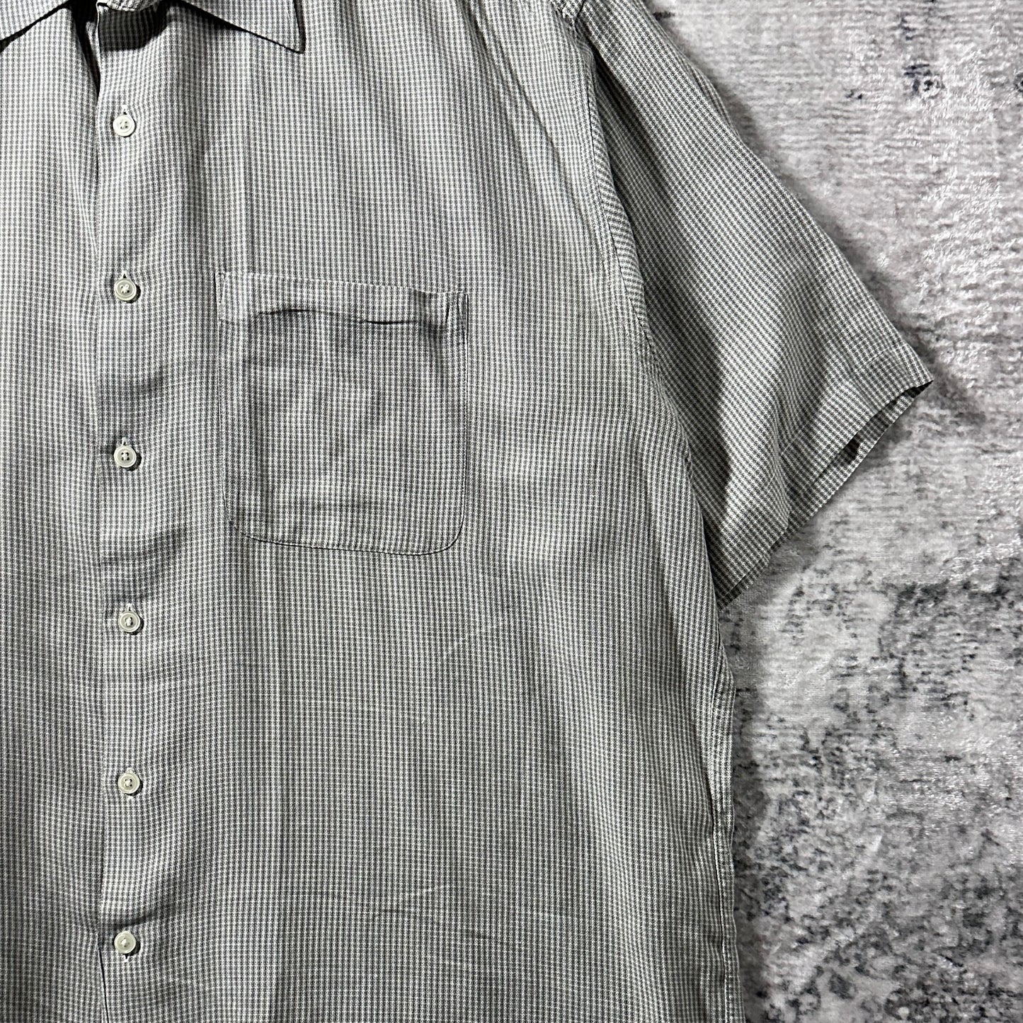 Perry Ellis Micro Check Short Sleeve Shirt – XL