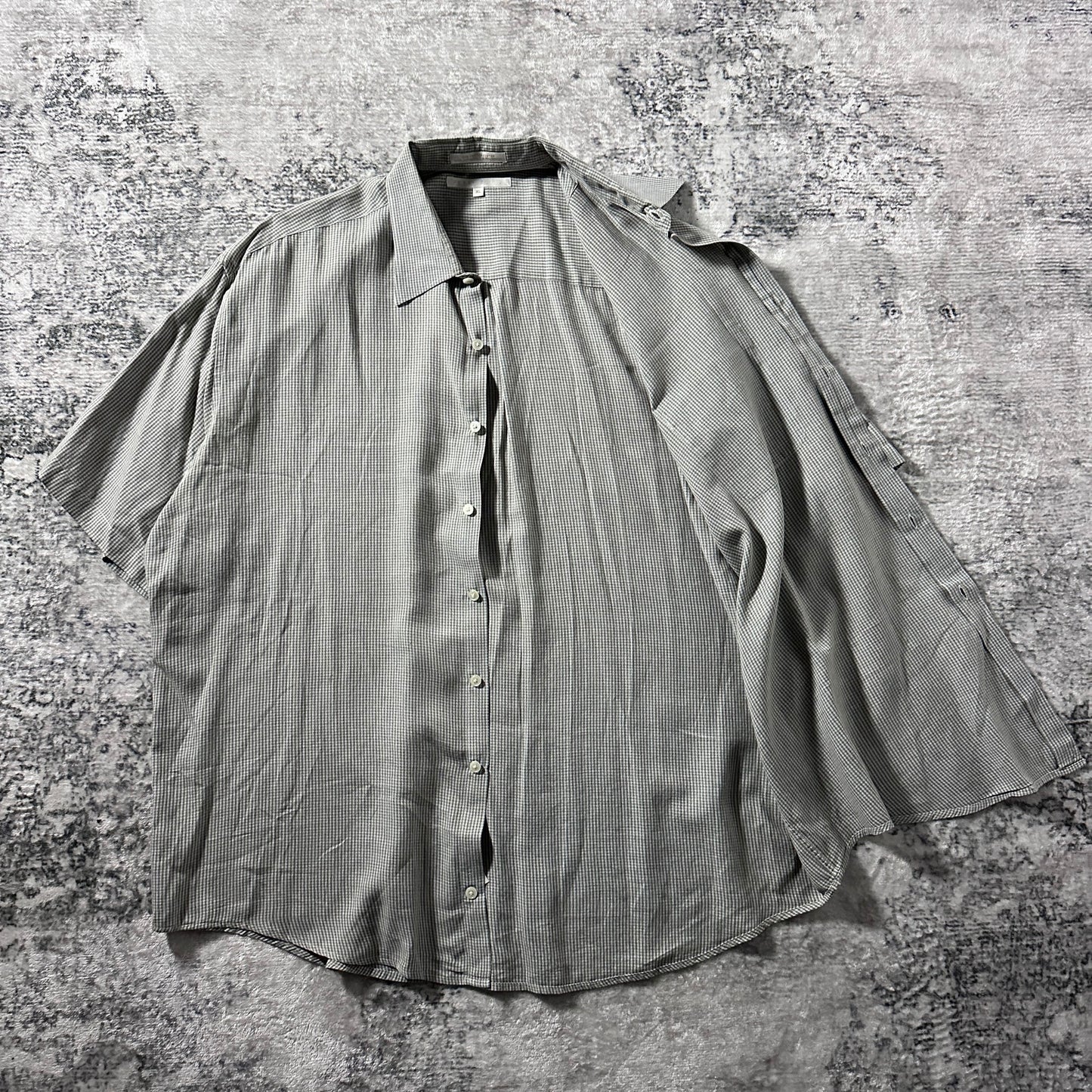 Perry Ellis Micro Check Short Sleeve Shirt – XL