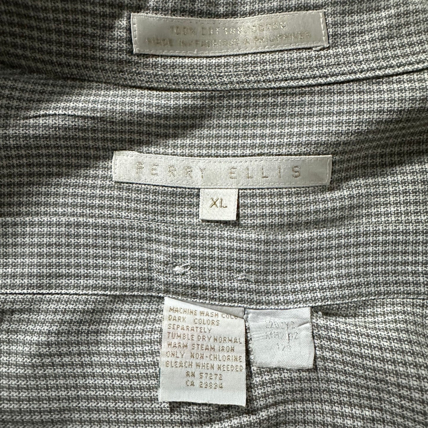 Perry Ellis Micro Check Short Sleeve Shirt – XL