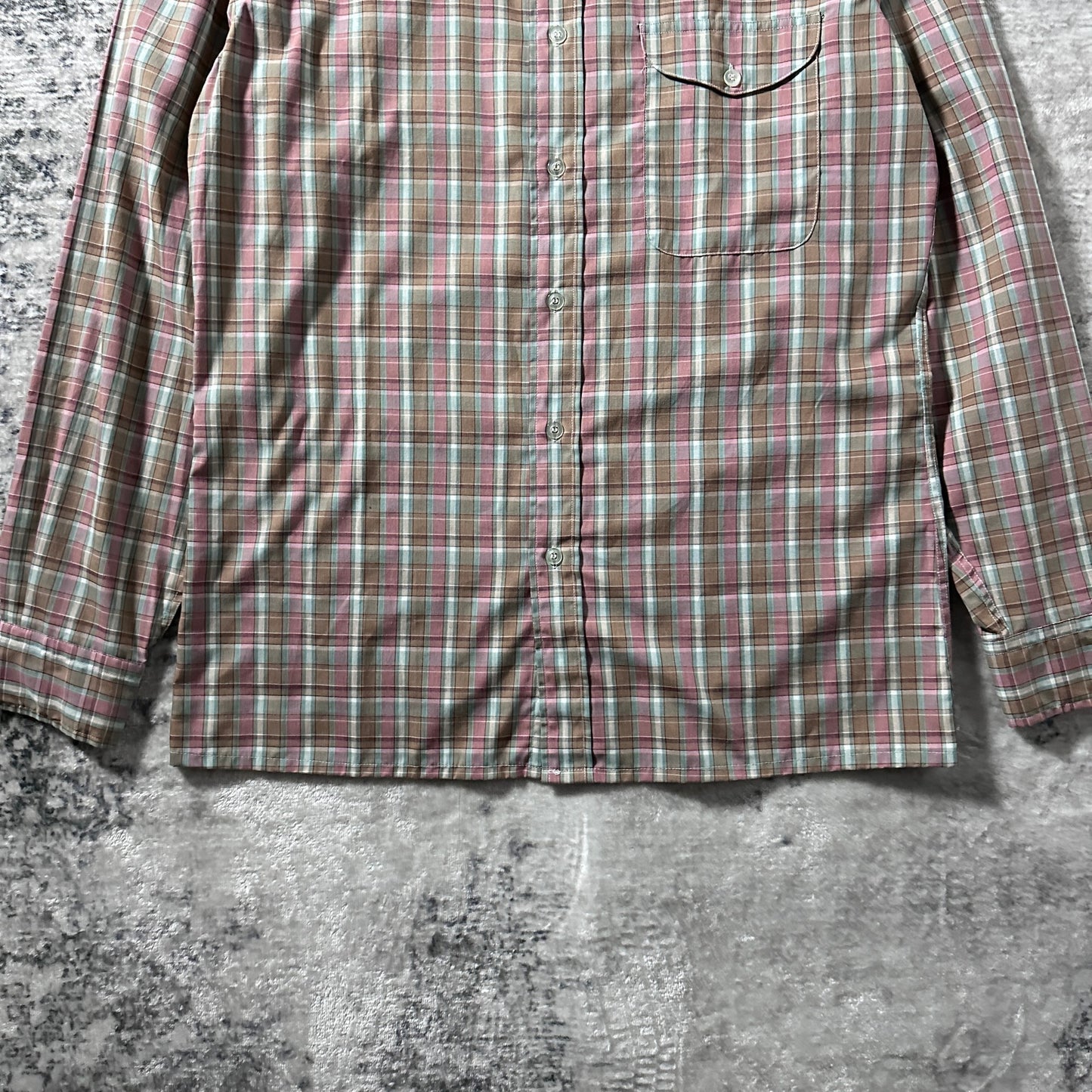 Givenchy for chesa Cotton Blend Pink Green Plaid Shirt – M