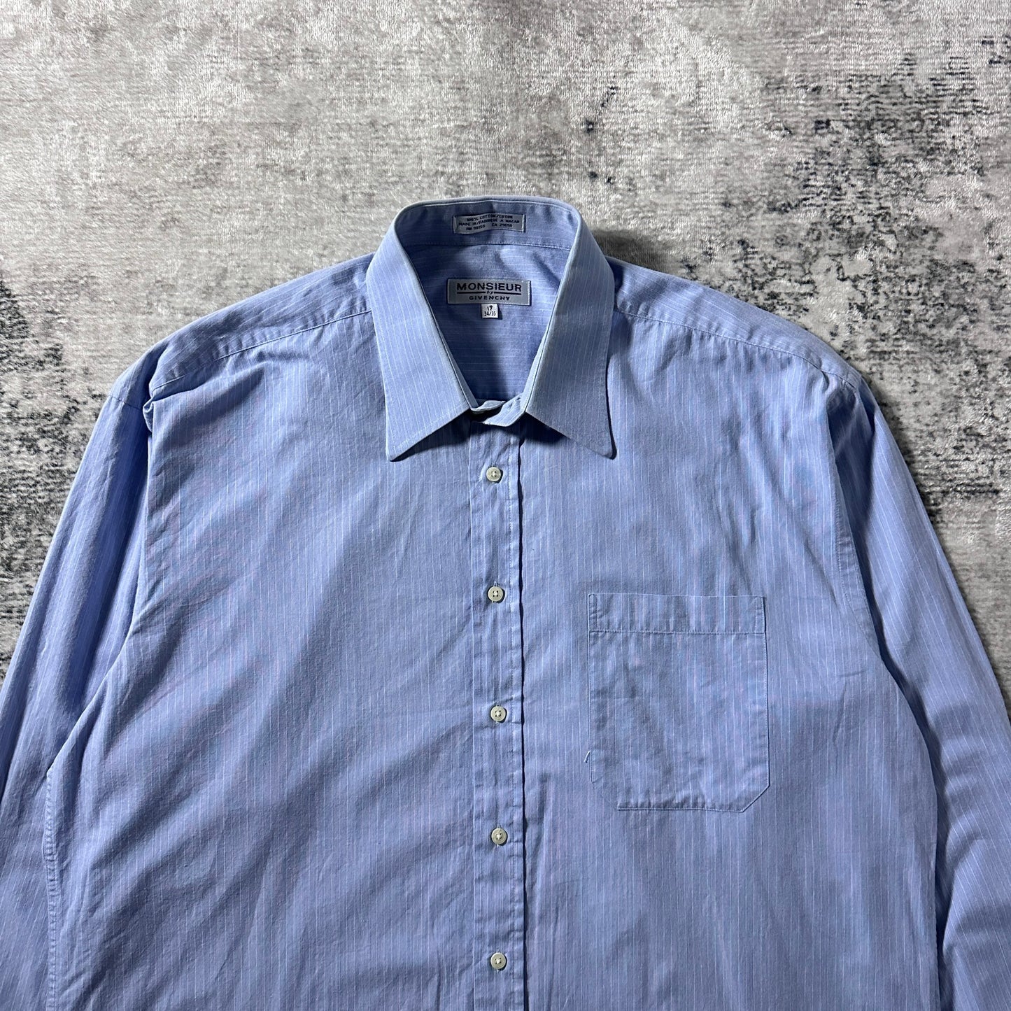 Givenchy Monsieur Cotton Light Blue Stripe Shirt – 17 34/35