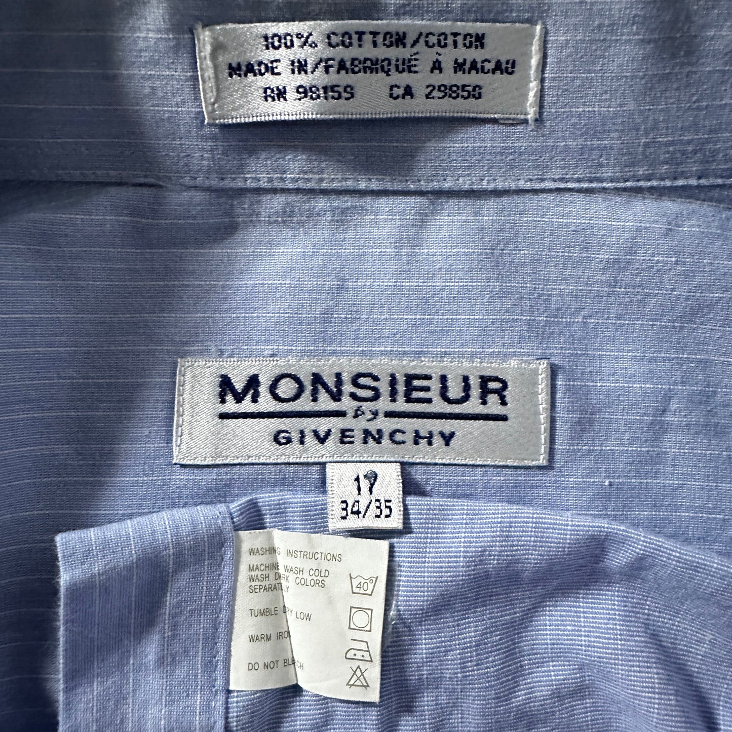 Givenchy Monsieur Cotton Light Blue Stripe Shirt – 17 34/35