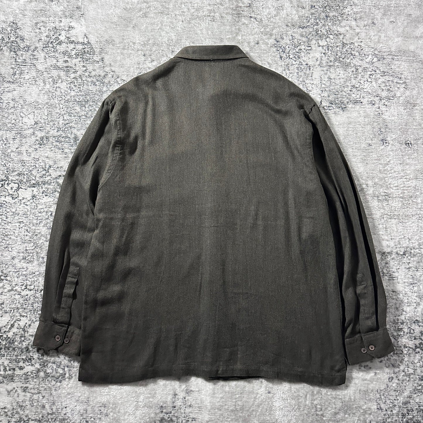 Perry Ellis Rayon Dark Brown Shirt – XL
