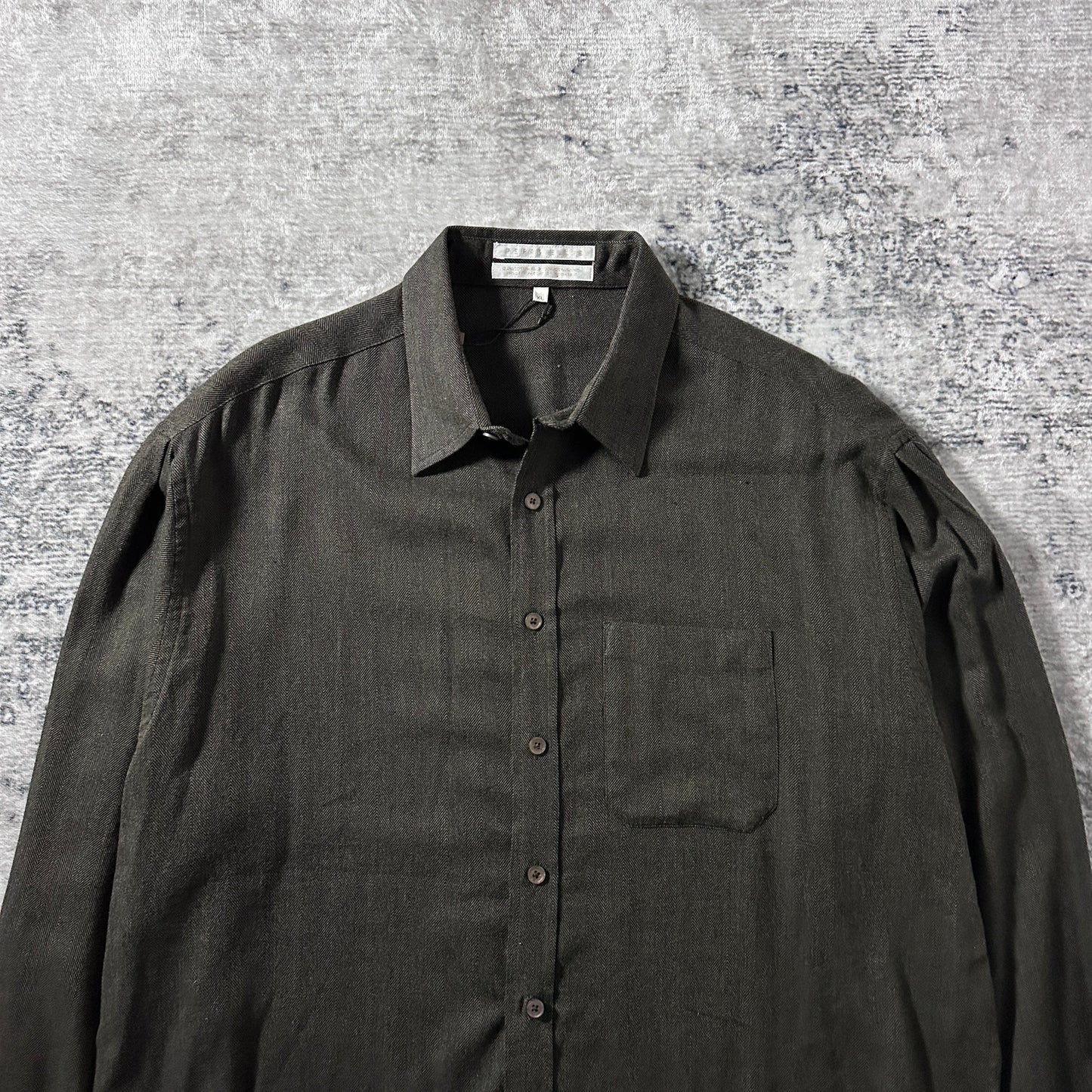 Perry Ellis Rayon Dark Brown Shirt – XL
