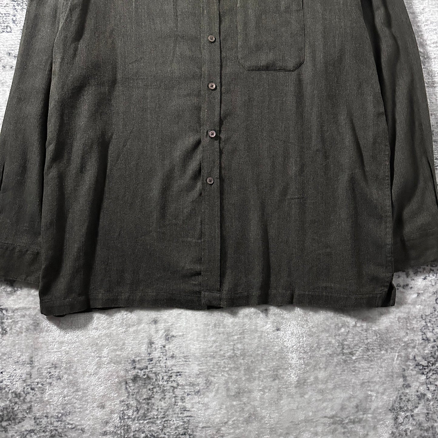 Perry Ellis Rayon Dark Brown Shirt – XL