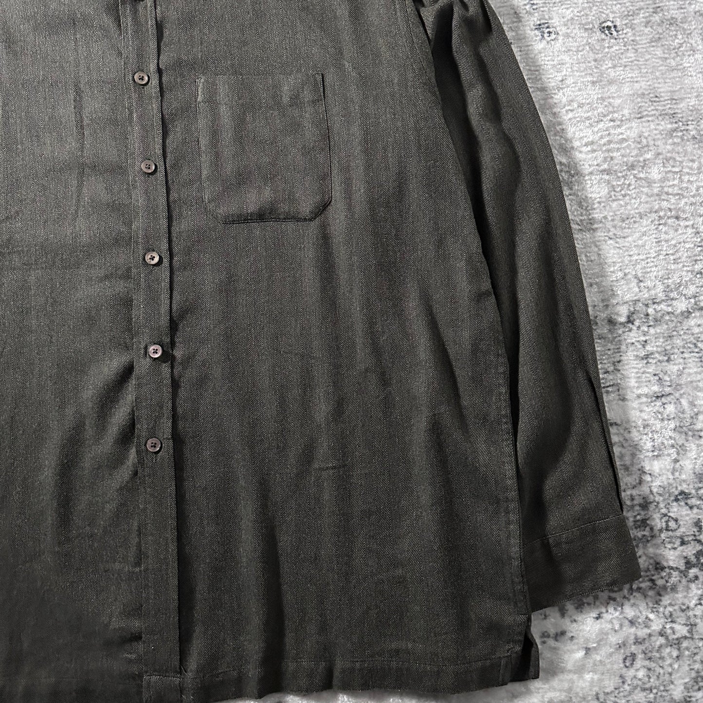 Perry Ellis Rayon Dark Brown Shirt – XL