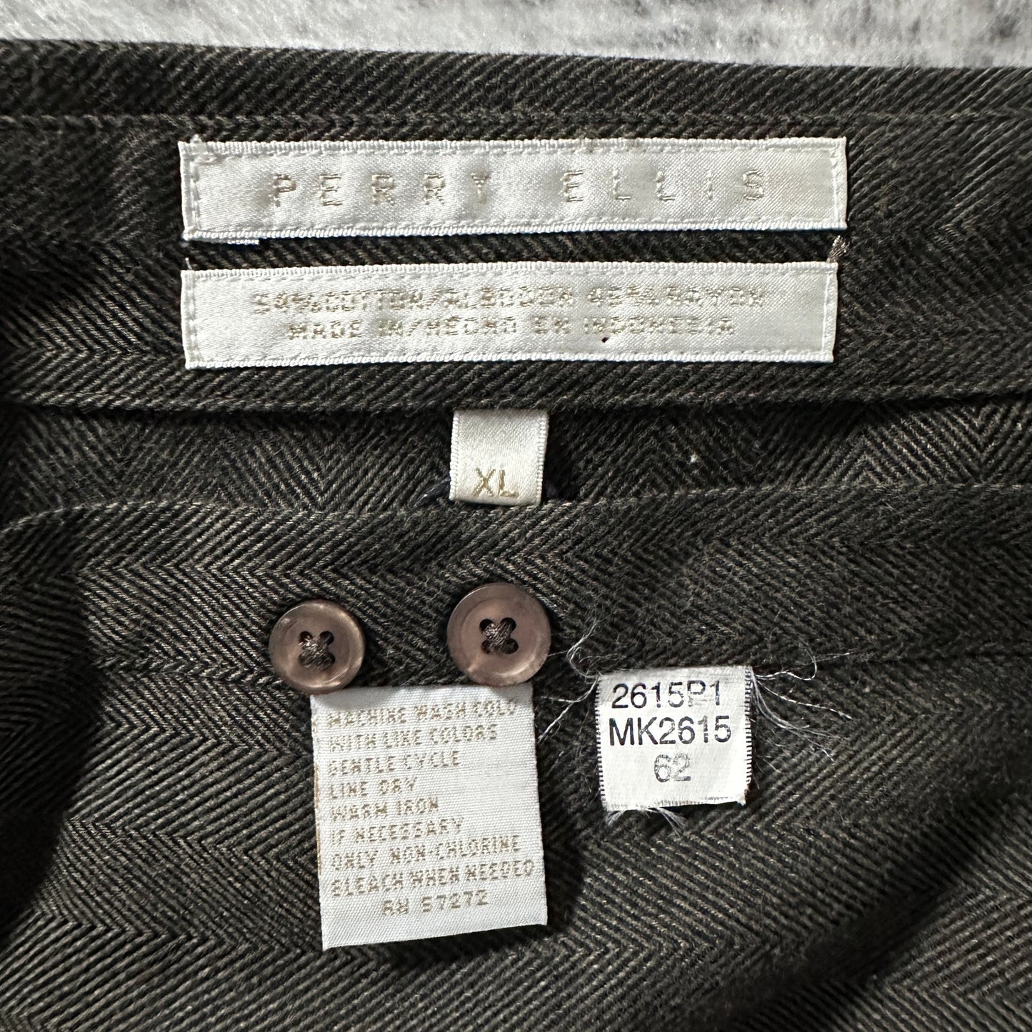 Perry Ellis Rayon Dark Brown Shirt – XL