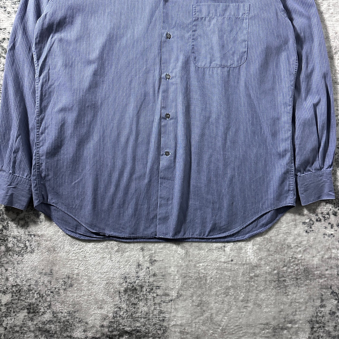 Giorgio Armani  Blue Micro Check Shirt – L