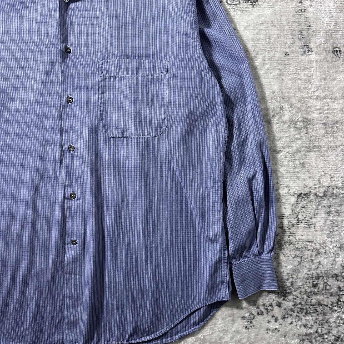 Giorgio Armani  Blue Micro Check Shirt – L