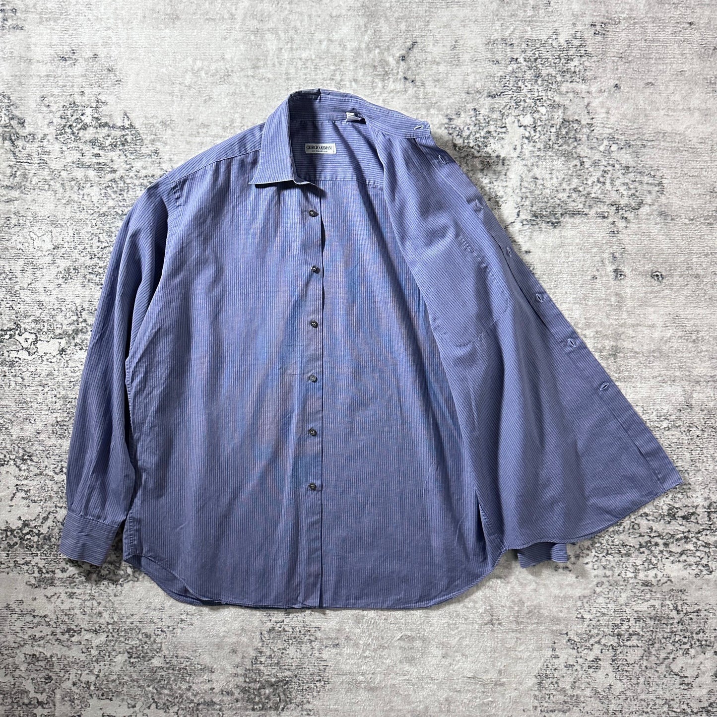Giorgio Armani  Blue Micro Check Shirt – L