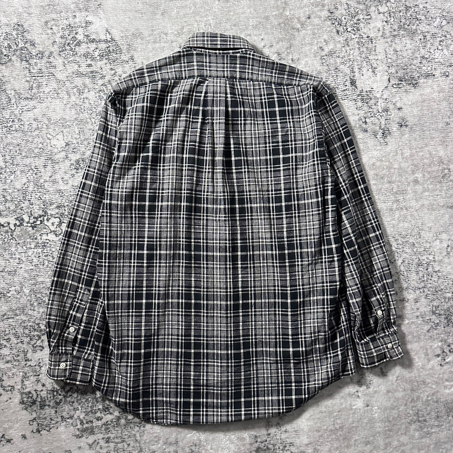 Ralph Lauren BLAIRE Cotton Linen Black Plaid Shirt – M