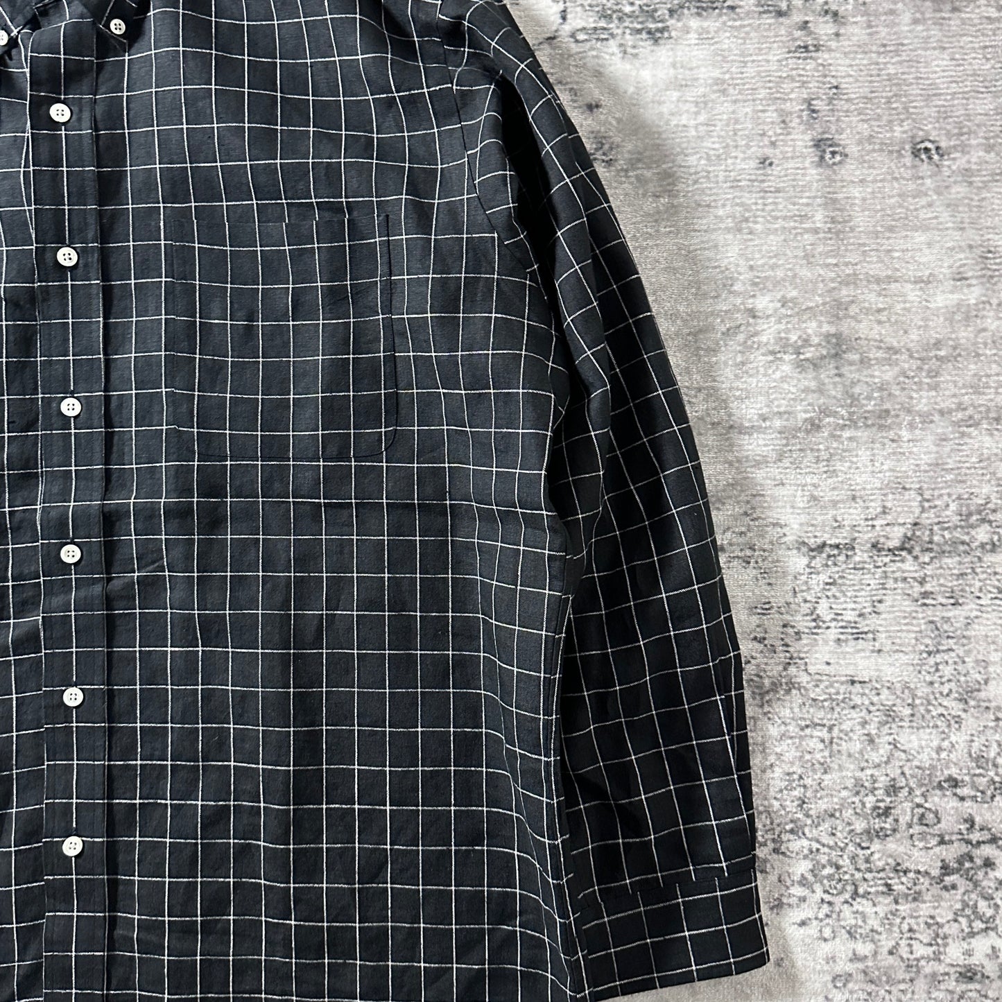 Ralph Lauren Blake 100% Linen Black Windowpane Shirt – L