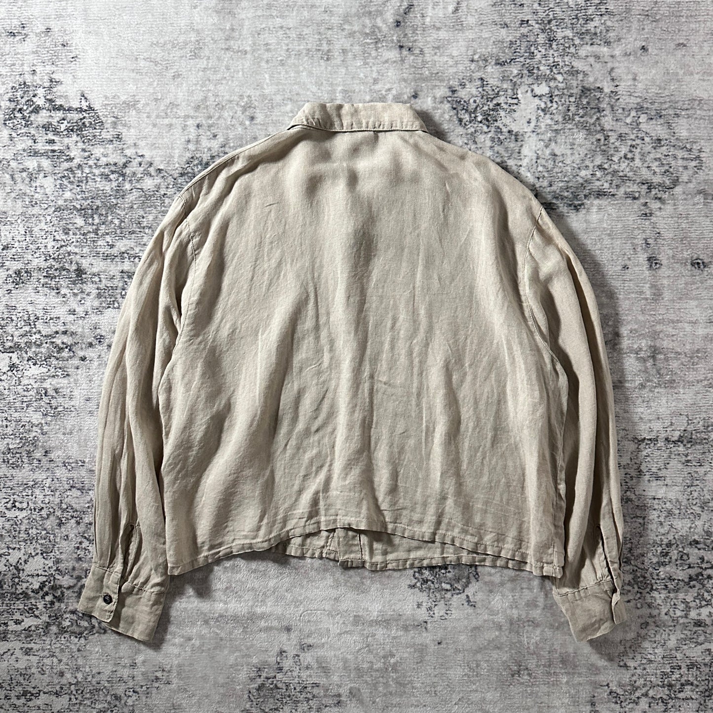 Cropped Boxy Shirt 100% Linen Beige M - CP Shades