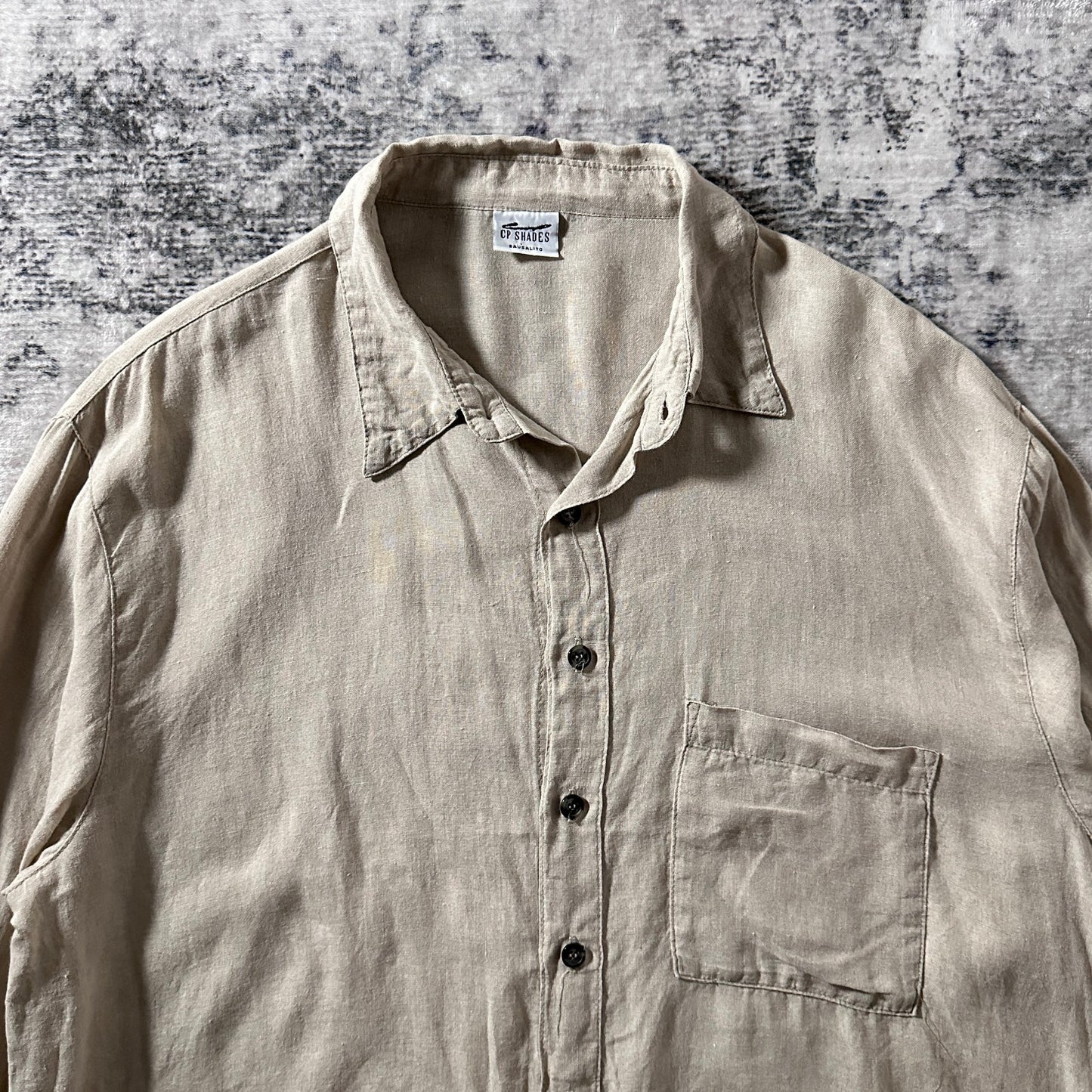 Cropped Boxy Shirt 100% Linen Beige M - CP Shades