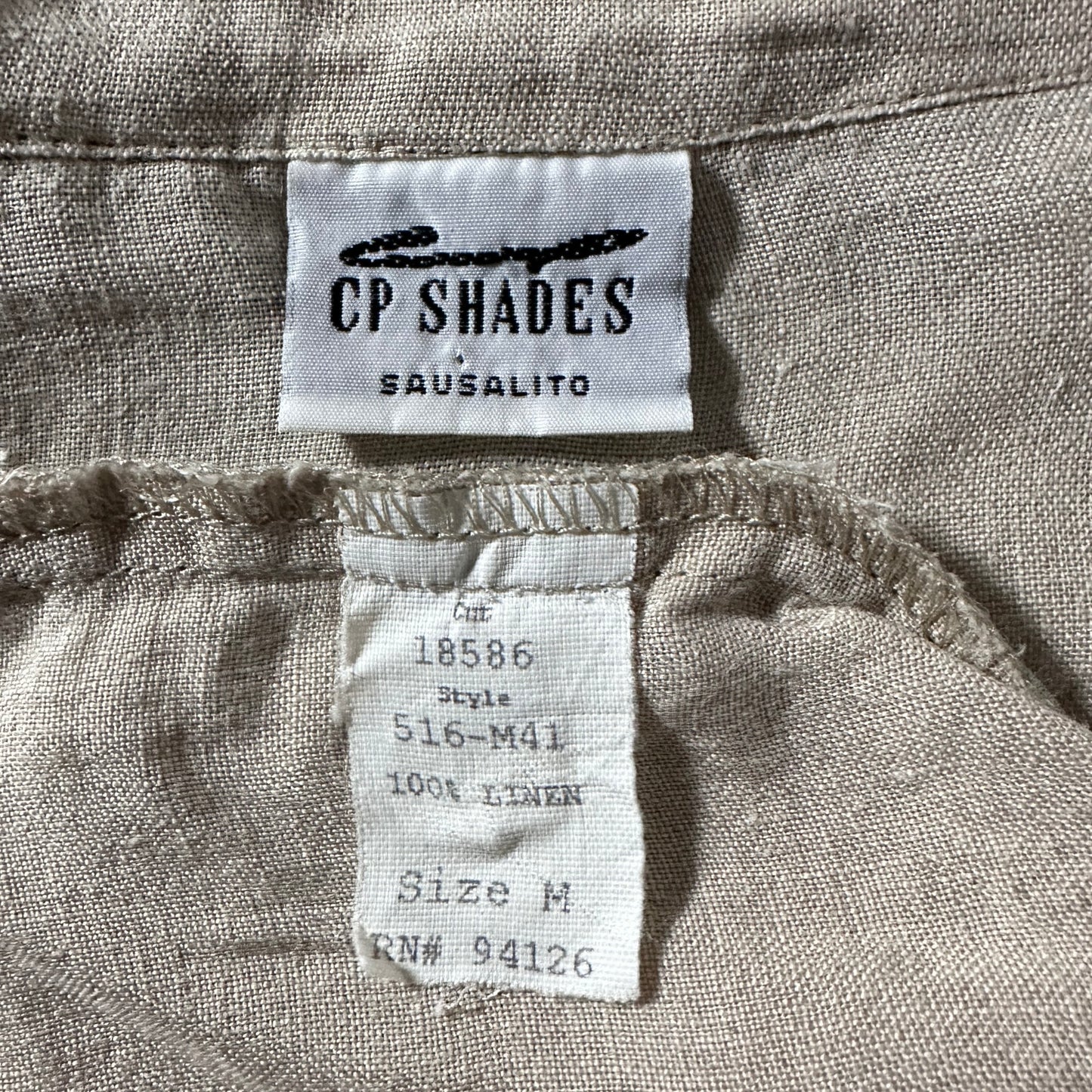 Cropped Boxy Shirt 100% Linen Beige M - CP Shades