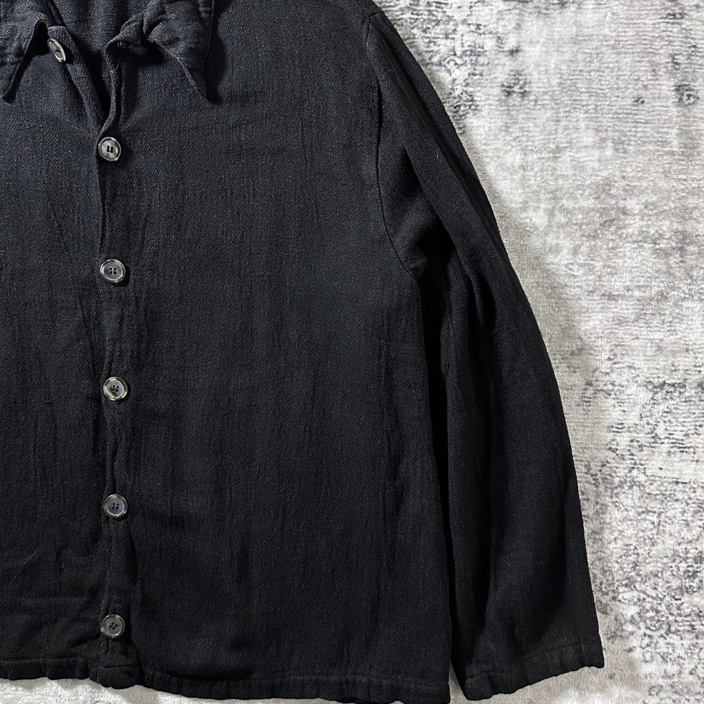 CP Shades Rayon Linen Black Cropped Shirt – L