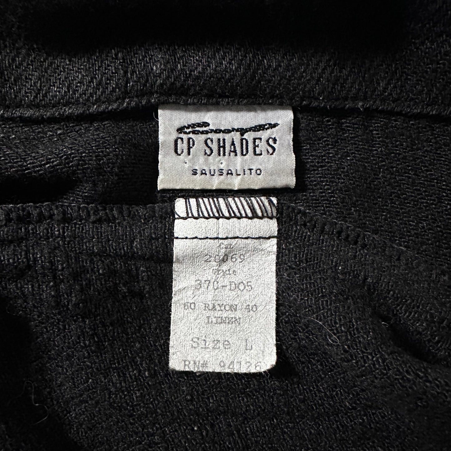 CP Shades Rayon Linen Black Cropped Shirt – L