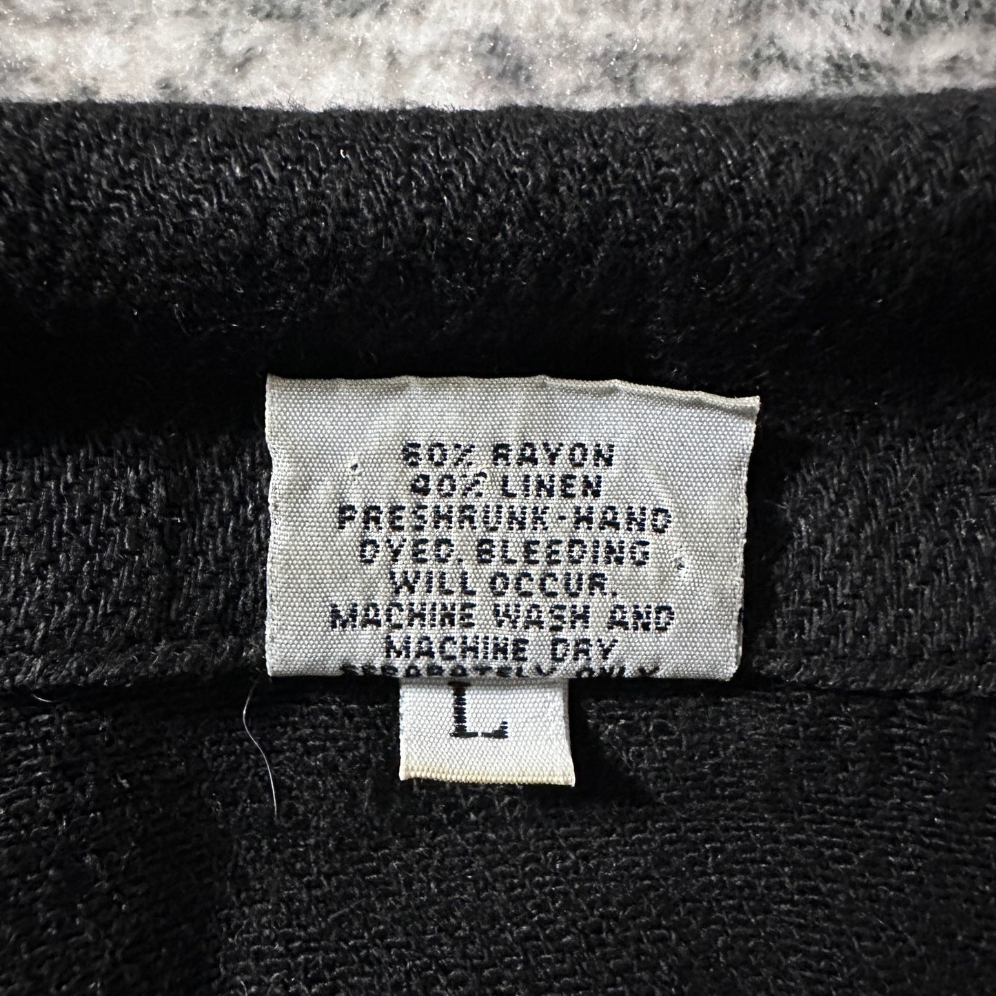 CP Shades Rayon Linen Black Cropped Shirt – L