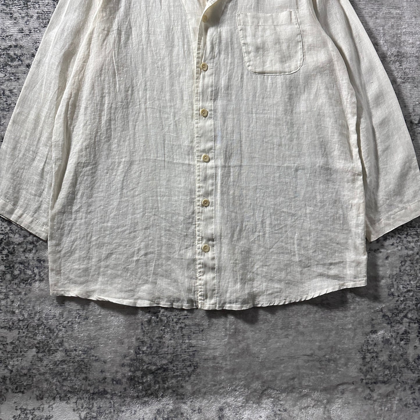 FLAX 100% Linen White Long Sleeve Shirt – M