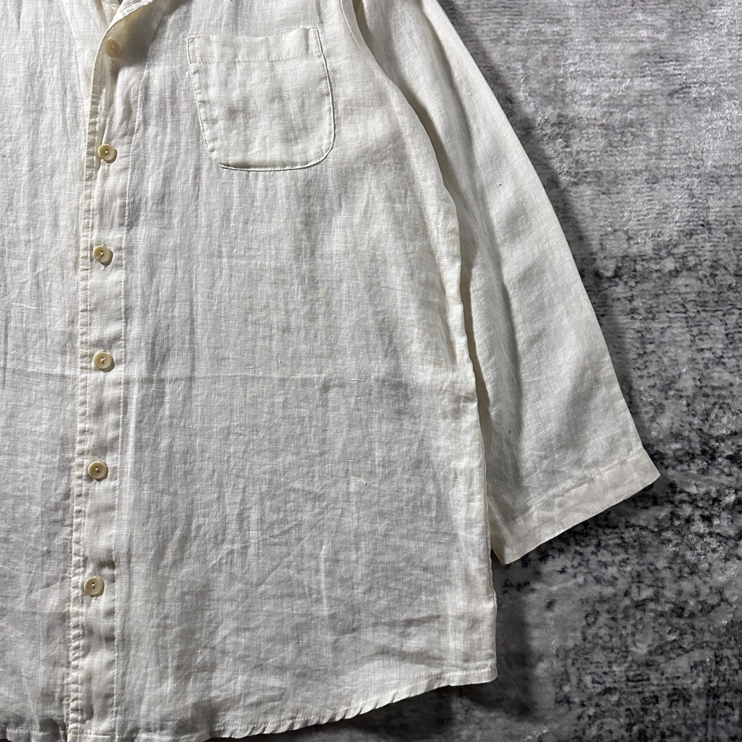 FLAX 100% Linen White Long Sleeve Shirt – M
