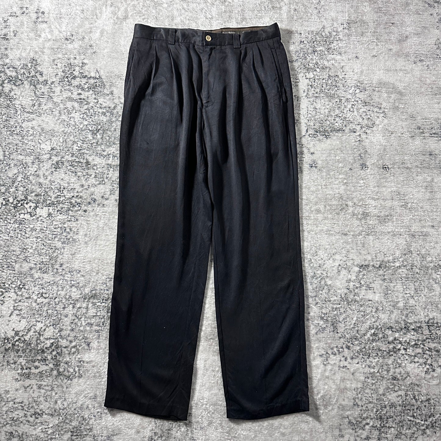 Tommy Bahama 100% Silk Black Pleated Pants – 34×32