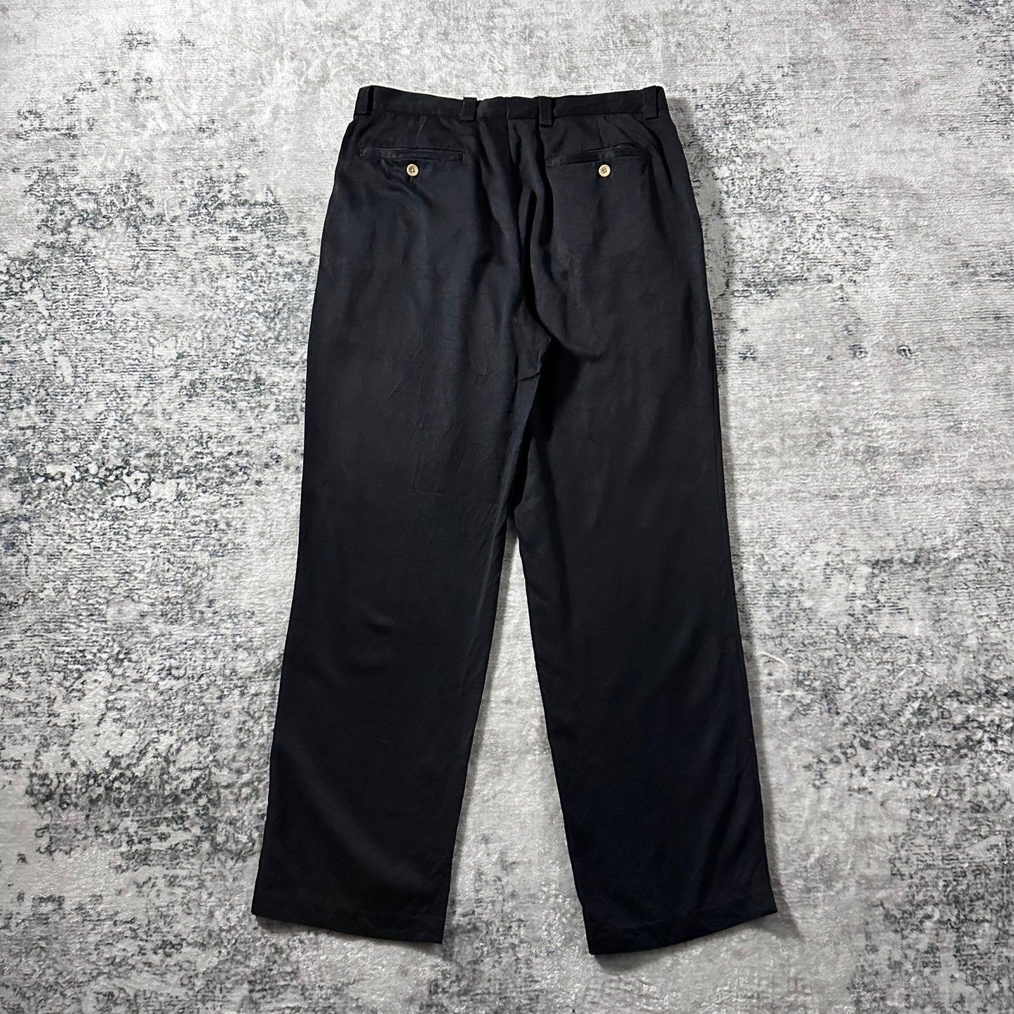 Tommy Bahama 100% Silk Black Pleated Pants – 34×32