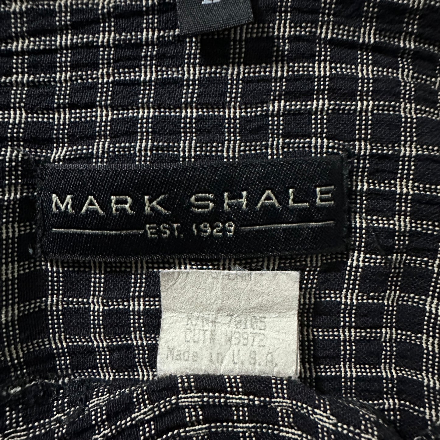 Rayon　Black Beige Check Short Sleeve Shirt – L