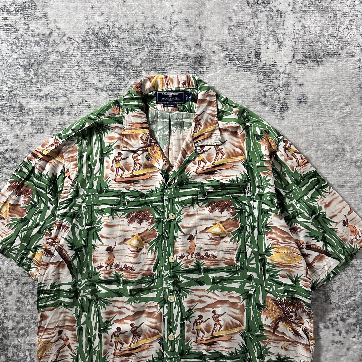 Rayon Surf Hawaiian Shirt – XL / Green - Polo Sport Ralph Lauren