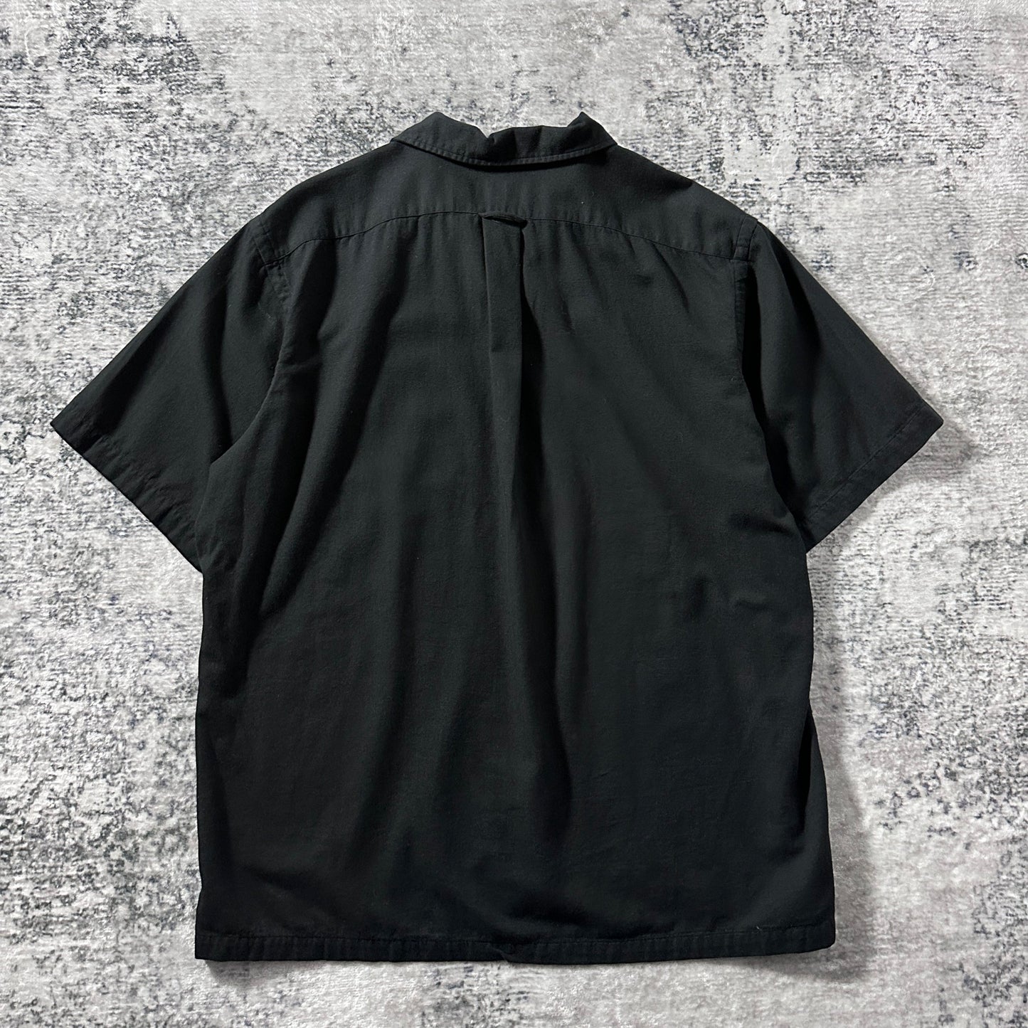 Polo by Ralph Lauren Black Textured Open Collar Short Sleeve Shirt – XL