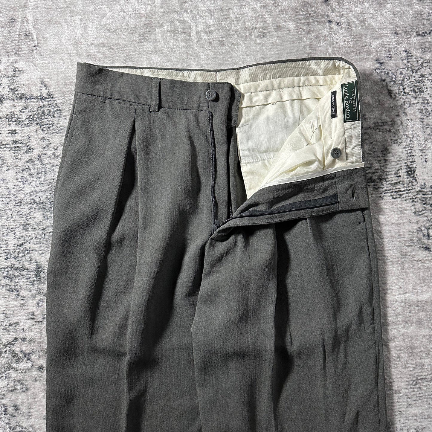 Gray Pleated Trousers – Made in Italy