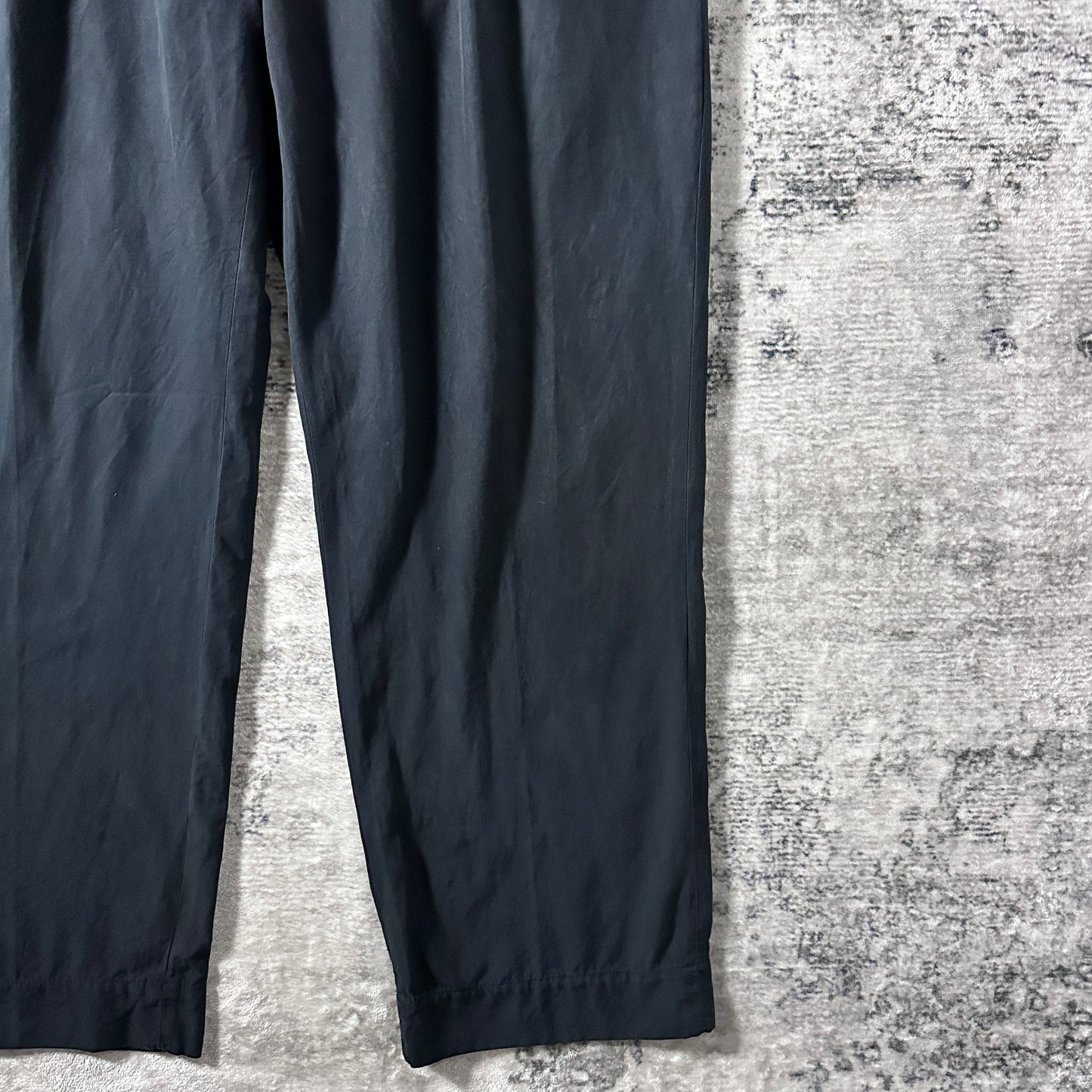 Silk Cotton Pleated Black Trousers – 34/34　Polo Ralph Lauren