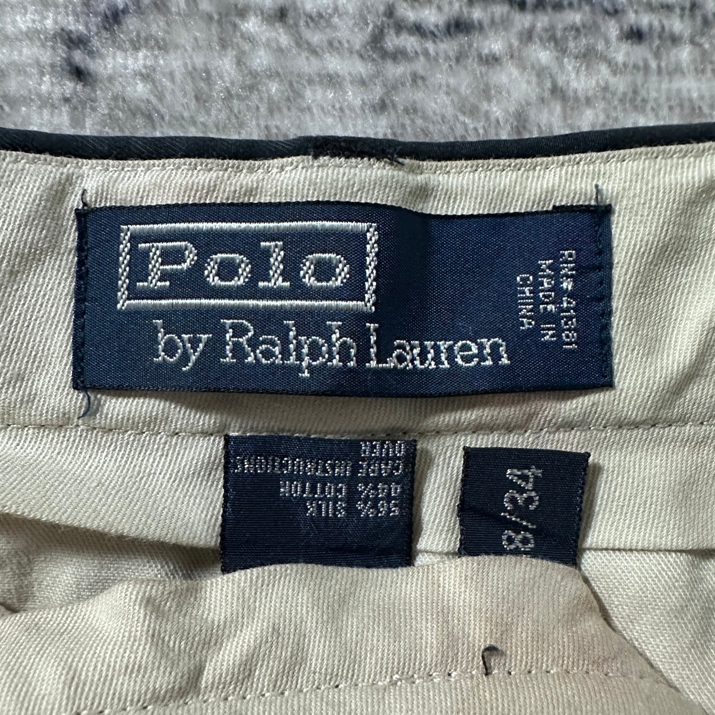 Silk Cotton Pleated Black Trousers – 34/34　Polo Ralph Lauren