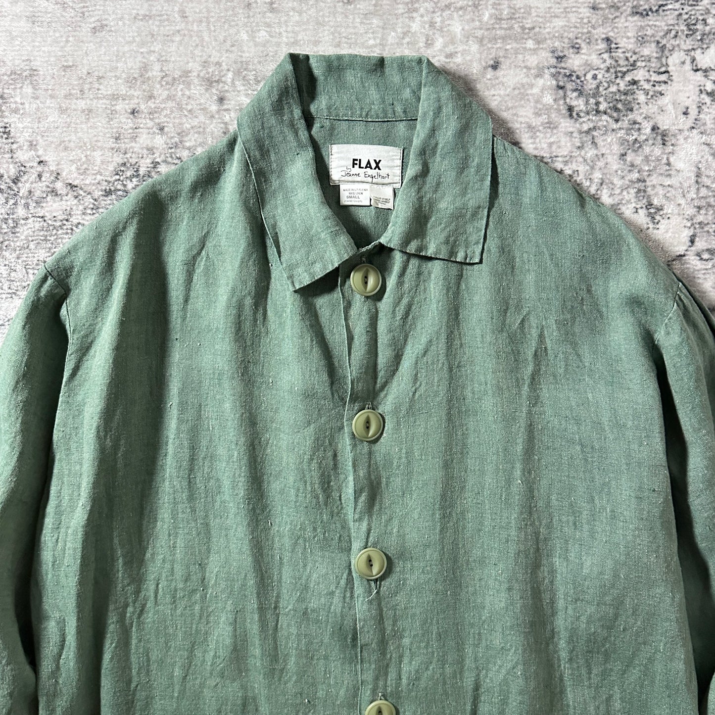 FLAX Linen Sage Green Shirt Jacket – S