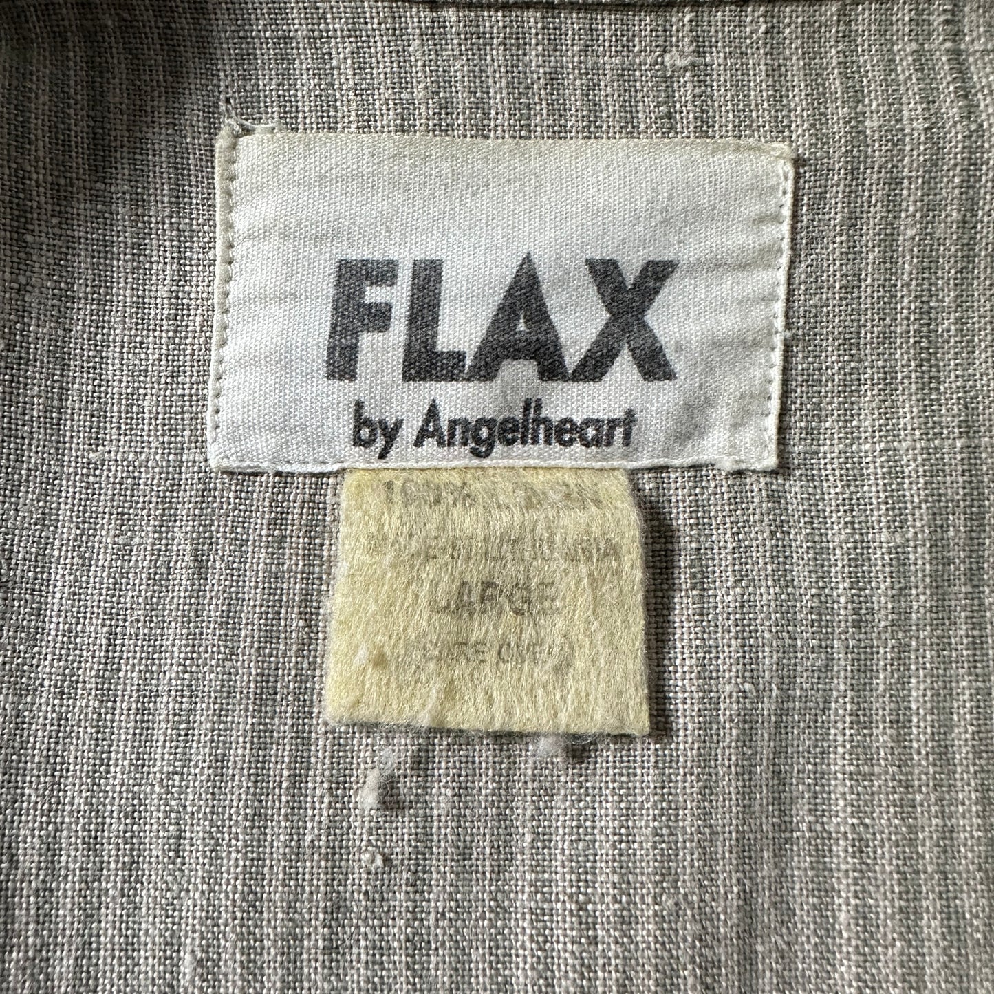 FLAX Linen Oversized Beige Stripe Jacket – Large